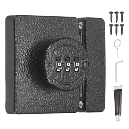 PATIKIL Barn Door Combination Lock with Password, 3 Digit Mechanical Password Lock for Sliding Door Gate Cabinets Closet, Black - color: Black