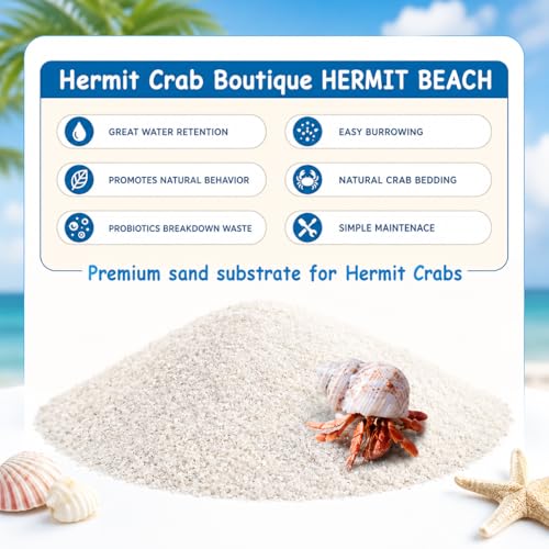 5 lbs. Hermit Crab Sand Substrate, All Natural Premium White Sand Mixture, for Hermit Crab Tanks
