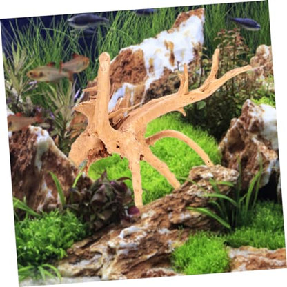 POPETPOP 2pcs Natural Aquarium Decor Driftwood Ornaments for Fish Tanks and Reptile Terrariums Safe Wood Decorations for Aquatic and Garden Display