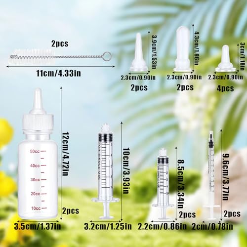 Suxgumoe Pet Feeding Bottle Set, Feeding Silicone Nipple with Bottle and Syringes, Reusable Pet Nursing Kits Feeding Tools for Rabbits, Small Animals (17pcs Pet Nursing Kit with Bottles) - color: 17pcs Pet Nursing Kit with Bottles