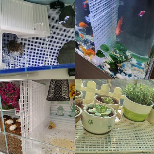 4PCS Fish Tank Dividers Lid, Aquarium Grid Bottom Isolation Tray Board, Plastic Egg Crate - color: Clear, size: 4PCS