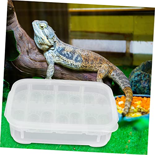 SUPVOX 14 Grids Professional Egg Incubator for Snakes Geckos and Lizards Breeding Box for Turtle and Lizard Eggs - color: White