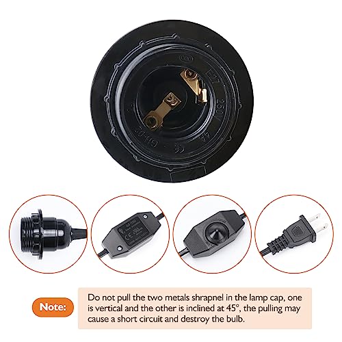 Heater Lamp Base,Heat Lamp Holder 4.75ft Hanging Lantern Pendant Light Lamp Cord Cable E26/E27 Socket (Double Lamp Base) - style: Double Lamp Base