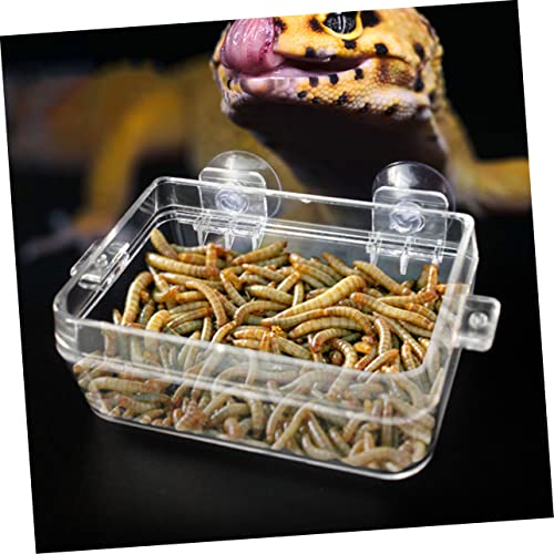 Crested Gecko Food Dish Escape Feeder Suction Cup for Reptile Habitat Accessories