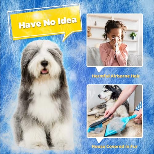 Silicone Pet Grooming Glove – 5-Finger Deshedding & Massage Mitt for Dogs & Cats – Wet & Dry Hair Removal Glove with Adjustable Strap (Right Hand), Blue