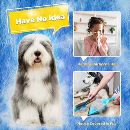 Silicone Pet Grooming Glove – 5-Finger Deshedding & Massage Mitt for Dogs & Cats – Wet & Dry Hair Removal Glove with Adjustable Strap (Right Hand), Blue