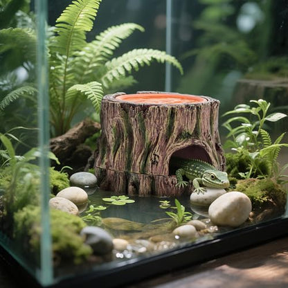 Reptile Hide Cave with Detachable Base, Humidity Dish | 3 in 1 Leopard Gecko Reptile Hideout for Shedding, Lizard Snake Hiding Place Terrarium Decor for Amphibians Snake Turtle