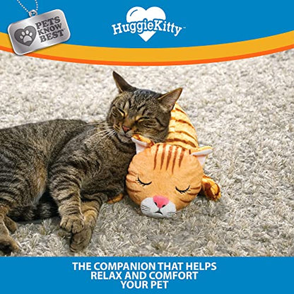 HuggieKitty by Pets Know Best- Cuddly Cat Toy, Soothing Sound & Warmth Help Relax & Comfort Your Pet- Purr & Heartbeat, Heating Pack- Orange - color: Orange