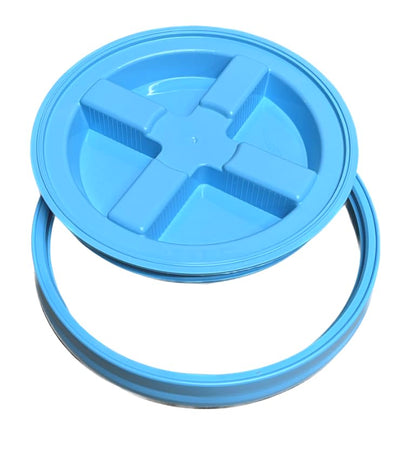5 Gallon Food Grade Plastic Bucket with Air Tight Screw on Lid Made in USA Container (Yellow Bucket with Aqua Lid) - color: Yellow Bucket With Aqua Lid