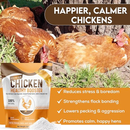 Chicken Dust Bath Sand Mix – Natural Poultry Dust for Feather & Skin Care | Diatomaceous Earth Blend | Coop Cleaner & Odor Control | Safe for Chickens, Ducks, Chinchillas-5 lbs - size: Chicken Bath Sand Mix