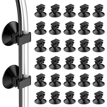Pawfly 30 Pack Aquarium Suction Cups, Fish Tank Suction Cup Clips for Standard 3/16" ID Airline Tubing, Wire & Power Cord, Small Fish Hose Holder, Air Pump Accessories, Black