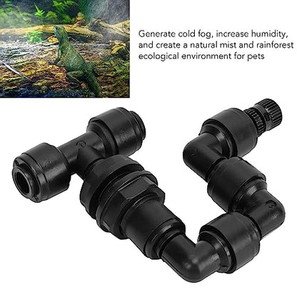 BORDSTRACT Reptiles Fogger Mist Sprinkler, 360°Adjustable Aquarium Mist Sprinkler Mister Nozzle for Rainforest Tank Amphibians Plants