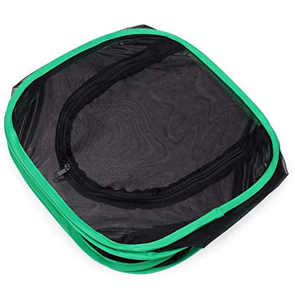 RESTCLOUD Insect and Butterfly Habitat Cage Terrarium Pop-up 12 X 12 X 12 Inches - color: Black With Green, size: 12 x 12 x 12 inches