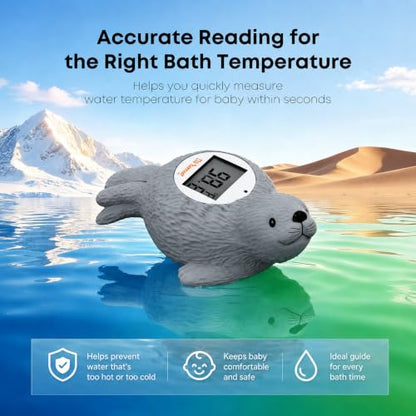 Doli Yearning Baby Bath Thermometer Baby Safety Water Thermometer for Kids | ±1℉ Accuracy; Long Battery Life; BPA-Free; Rapid Response - color: Grey