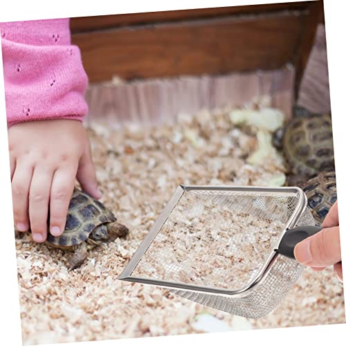 BESPORTBLE Stainless Steel Reptile Sand Shovel PET Manure Residue Cleaning Tool for Turtles Lizards Snakes Easy to Use Sturdy
