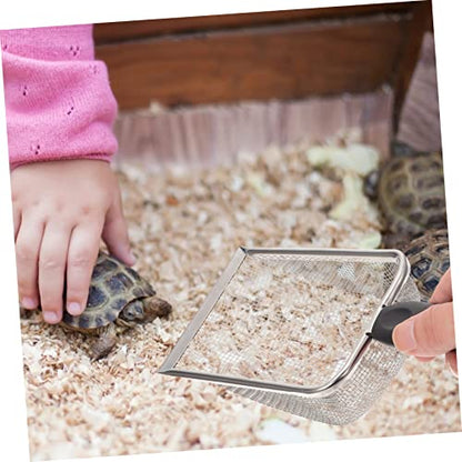 BESPORTBLE Stainless Steel Reptile Sand Shovel PET Manure Residue Cleaning Tool for Turtles Lizards Snakes Easy to Use Sturdy