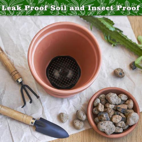 15 Pcs Ppherical Flower Pot Mesh Pad, Planter Inserts Bottom Grid for Large Pots, 3 Size Plant Pot Fillers Drain Hole Plugs Prevent Soil Leakage