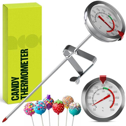 CRAFT911 Candy Thermometer with Pot Clip - Deep Fry Oil Thermometer for Frying and Candle Making (White) - color: Light