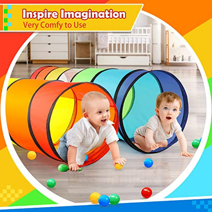 PigPigPen Kids Tunnel for Toddlers,Pop Up Play Tunnel Tent for Babies or Dogs, Indoor & Outdoor Toys for Kids Backyard Playset (Rainbow Play Tent) - style: Rainbow play tent