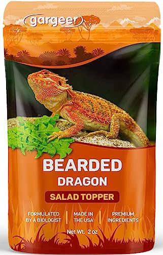 Gargeer 2oz Bearded Dragon Salad Topper. Enhanced Appetite, Made in USA | Enhances dragon salads & veggies! Rich in calcium, D3, amino acids & vitamins for robust digestion & vibrant health - size: 2 Ounce (Pack of 1)