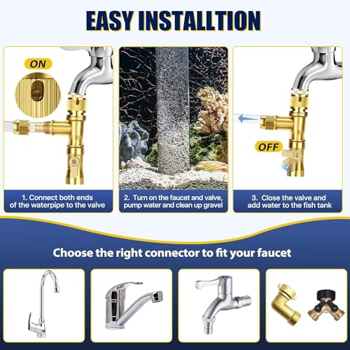 Gravel Vacuum for Aquarium Water Changer Fish Tank Cleaning Tools, Siphon Universal Quick Pump Aquarium Water Changing (50ft) - size: 50ft