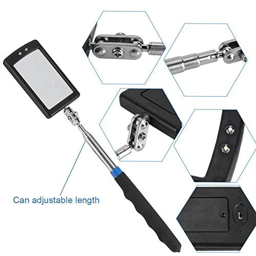 Telescoping Lighted Inspection Mirror，Telescoping LED Lighted Inspection Mirror 360 Swivel for Extra Viewing - style: Model-001