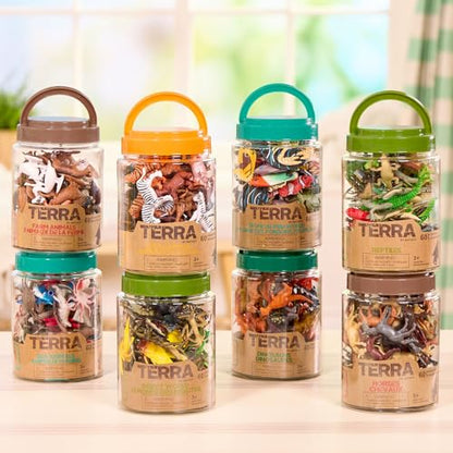 Terra by Battat Insect World Bug Toys, 60 Mini Figures in Tube, Insects | 60-Piece Set with 12 realistic bug designs including ants, spiders, scorpions, dragonflies, and more in a tube, 3+ Years - style: 60pcs Insects & Bugs