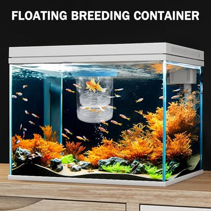 Large Floating Fish Breeding Box, Plastic Clear Breeding Box for Fish Tank | Aquarium Divider Incubator with Suction Cup, Adjustable Isolation Hatchery for Shrimp Guppy