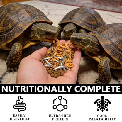 Buffet Blend Aquatic Turtle Food with Fish, Shrimp Proteins | Tortoise Food Pellets for Red-Eared Slider, Map, Painted, Box Turtle, Musk & Snapping Turtles (4 oz)
