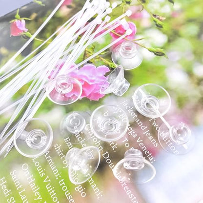 10 PCS 25mm Aquarium Suction Cups and 20 PCS Adjustable Zip Ties Fish Tank Tools for Air Tubes, Moss, Fish and Shrimp Nests, Plants, Reptile Hammocks