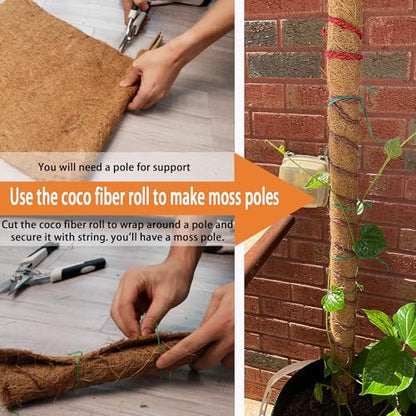 Coco Liner Roll 16x80 Inch Natural Coconut Fiber Mat for Planters - size: 16in X 80in