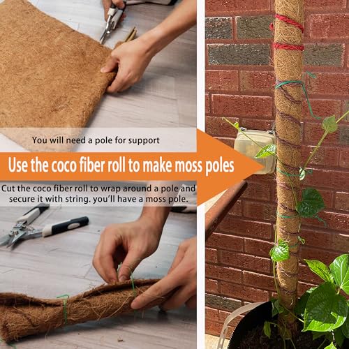 Coco Liner Roll 16x120 Inch Natural Coconut Fiber Mat for Planters - size: 16in X 120in