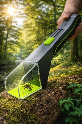 Humane Bug Catcher, Live Insect Catching Tool, Touchless Spider Catcher with Sliding Door, Safe Insect Observation Tool for Home & Garden