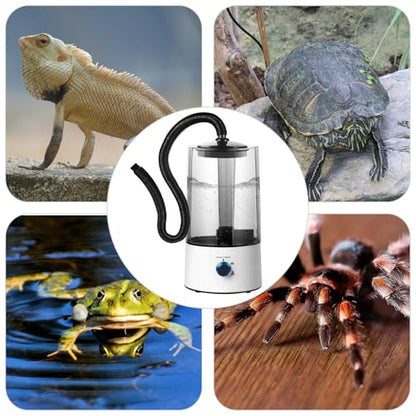 4L/1.06 Gallon Reptile Humidifier, Pet Fogger Mister Tank with 3 Mist Levels, High Efficiency Atomization with Anti-Dry Burn Protection, 36dB Low Noise, for Reptiles and Amphibians