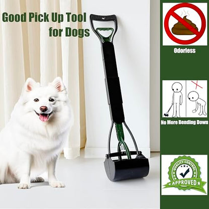 ienjoyed Dog Pooper Scooper for Large Medium & Small Dogs Heavy Duty,Long Handled Dog Poop Scooper for Grass,Durable Dog Poop Pick Up Tool (Dark Green) - color: Dark Green