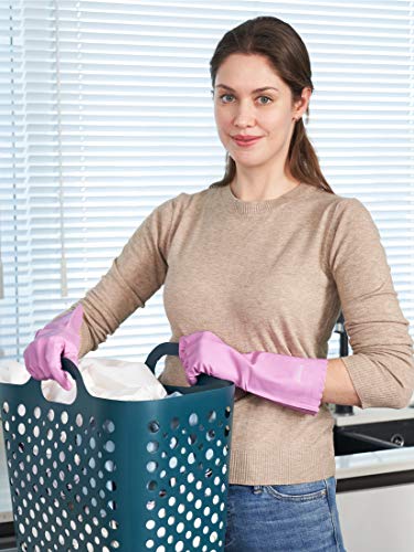 LANON wahoo Cleaning Gloves with Cotton Flocked Liner, Mauve Mist, Large | Skin-Friendly, Dish Washing, Reusable, Latex Free, DEHP-Free,Non-Slip, Dishwashing Household Kitchen Gloves - color: Mauve Mist, size: Large (Pack of 1)
