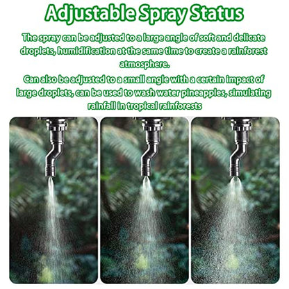 Reptile Mister Nozzles - T Double Misting Assembly, 1/4'' Misting Nozzles for Terrarium, Paludarium, Vivarium, Plants, Amphibians, and Reptile Tanks - size: Double Nozzle