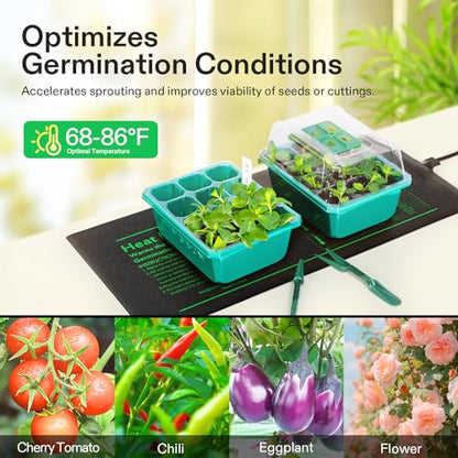 VIVOSUN 48" x 20.75" Durable Waterproof Seedling Heat Mat | UL & MET-Certified Warm Hydroponic Heating Pad for Germination, Indoor Gardening, Greenhouse - size: 48"x20.75"