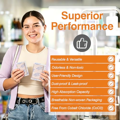 100PCS 5g Silica Gel Packets, Moisture Absorbers Rechargeable Desiccant Beads for Storage, Food, Jewelry, Electronics, 3D Printer Filament, Clothes, Iron Tools, Precision Instruments - size: 5g * 100 pack