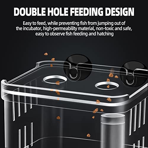 Aquarium Hatchery Incubator Breeding Box, Fish Tank Acrylic Isolation | Safe Hatchery & Isolation Space,High-Clarity Acrylic Construction,Ideal for Small Baby Fishes Shrimp Clownfish Guppy - size: M - 3.93*2.75*5.03 IN