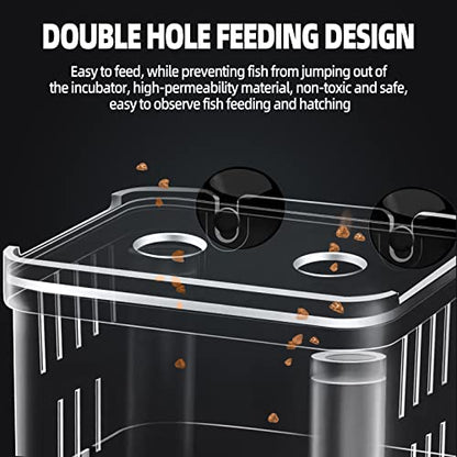 Aquarium Hatchery Incubator Breeding Box, Fish Tank Acrylic Isolation | Safe Hatchery & Isolation Space,High-Clarity Acrylic Construction,Ideal for Small Baby Fishes Shrimp Clownfish Guppy - size: M - 3.93*2.75*5.03 IN