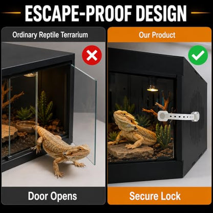 PVC Reptile Terrarium Tanks Enclosure for Ball Python Snake Gecko Bearded Dragon, PVC Reptile Lounge Habitat with Glass Sliding Door and Intelligent Thermostat (33gallons)
