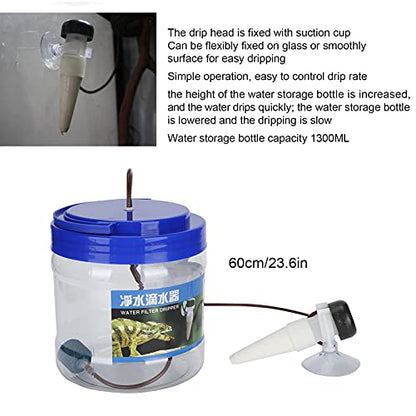 HEEPDD Reptile Water Dripper Kit, Automatic Drip Irrigation System with Adjustable Flow, Quiet Operation for Terrariums, Bearded Dragons, Frogs, Snakes, Geckos, Chameleons