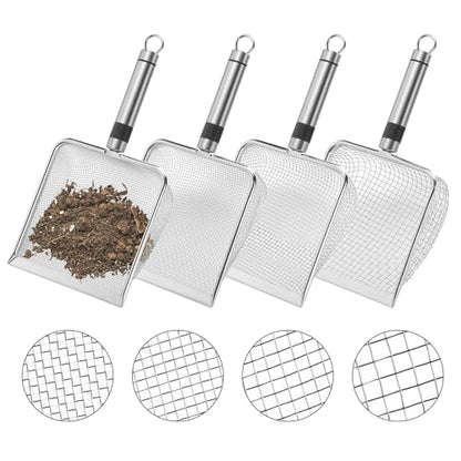 Adnee 4 Pcs Wider Gardening Soil Sifter-5.5" W Garden Sieve Sifter with Handle (2/2.8/3.8/5 mm Mesh)-Portable Gardening Sifter for Gradening Sand Soil Dirt Compost - color: 4 Set