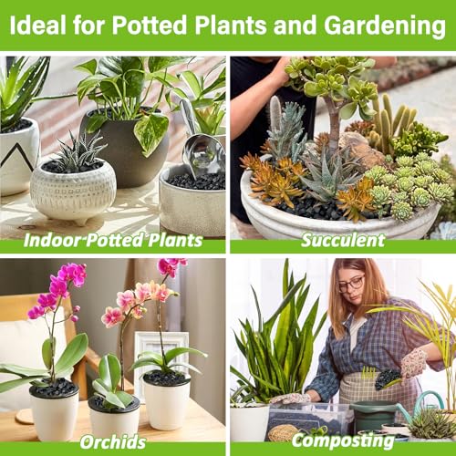 8QT All Natural Horticultural Charcoal- Activated Hardwood Plant Charcoal for Soil Amendment, Conditioning Bonsai Soil, Succulent Soil, Terrarium Supplies, Indoor Plant Potting Soil - color: 8 QT