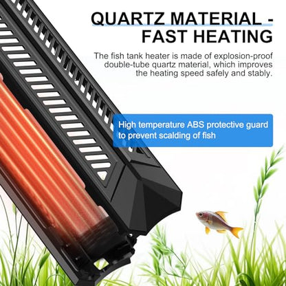 fishkeeper Aquarium Heater, 500W Fish Tank Heater for 66-132 Gallon | Adjustable Digital Display Controller, Submersible Water Heater with Thermostat Overheat & Dry-Boil Protection - size: 500W for 66-132 gallon
