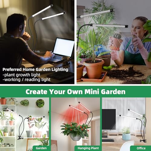 EWPJDK Plant Grow Light 6500K Full Spectrum 84 LED with Clip Grow Lamp 2PCS | Plant Grow Light Lamp for Indoor Plants, Clip-On, Growing Lamp - style: 02