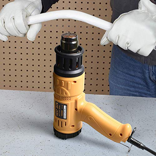 SEEKONE 1800W Heat Gun Variable Temp 122℉-1202℉ for Crafts, Shrink Wrap | Fast Heating 122℉-1202℉, Dual Airflow, Overheat Protection, 4 Nozzles for Shrink Tubing, Paint Removal and 3D Printing