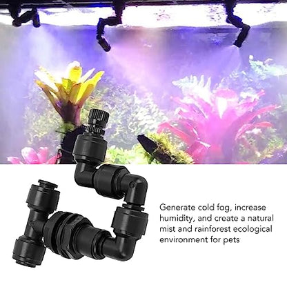 BORDSTRACT Reptiles Fogger Mist Sprinkler, 360°Adjustable Aquarium Mist Sprinkler Mister Nozzle for Rainforest Tank Amphibians Plants