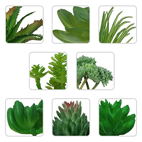 QUOZUO 22pcs Green Succulents Plants Artificial, Mini Fake Succulents for DIY Crafting Home Terrarium Floral Wall Garden Arrangement Office Decoration (Unpotted)